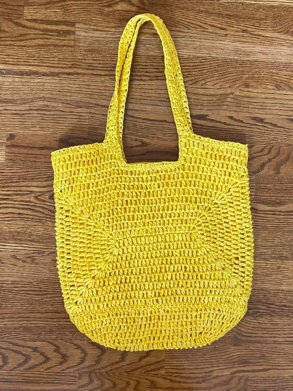 Yellow Woven Tote / Shoulder Bag